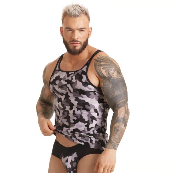 GIGO COMBAT GRAY TANK TOP - Picture 3 of 5